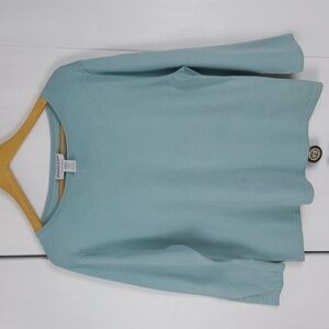 Pendleton- Womens Light Green Silk Sweater Top Minimalist Neutral Sz.Large